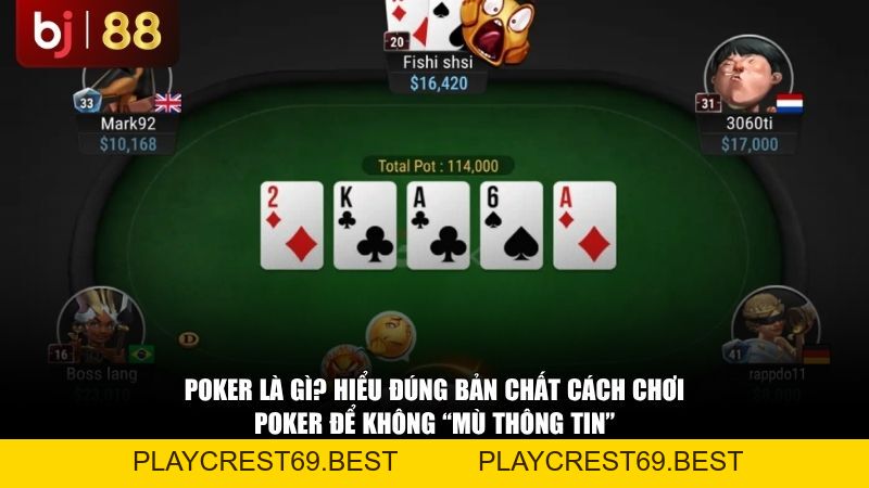 Cách Chơi Poker Là Gì? Quy Tắc Chơi Và Thứ Tự Các Bộ Bài Poker Cho Newbie - playcrest69